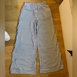 Striped wide leg pants